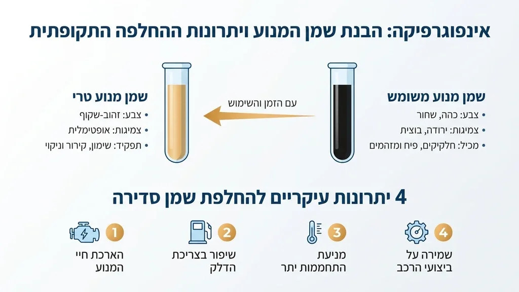 אחרי הפסקה על טיפול שוטף לרכב מכונאי מקצועי מבצע בדיקת שמן מנוע במהלך טיפול שוטף לרכב